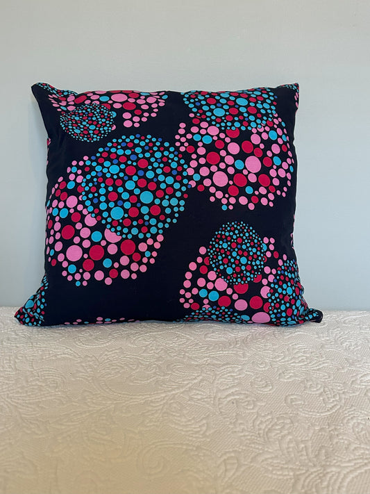 African Wax Fabric Fireworks 18-Inch Square Pillow Cover