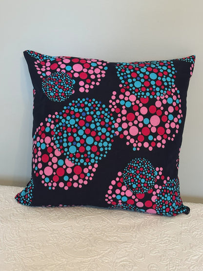 African Wax Fabric Fireworks 18-Inch Square Pillow Cover