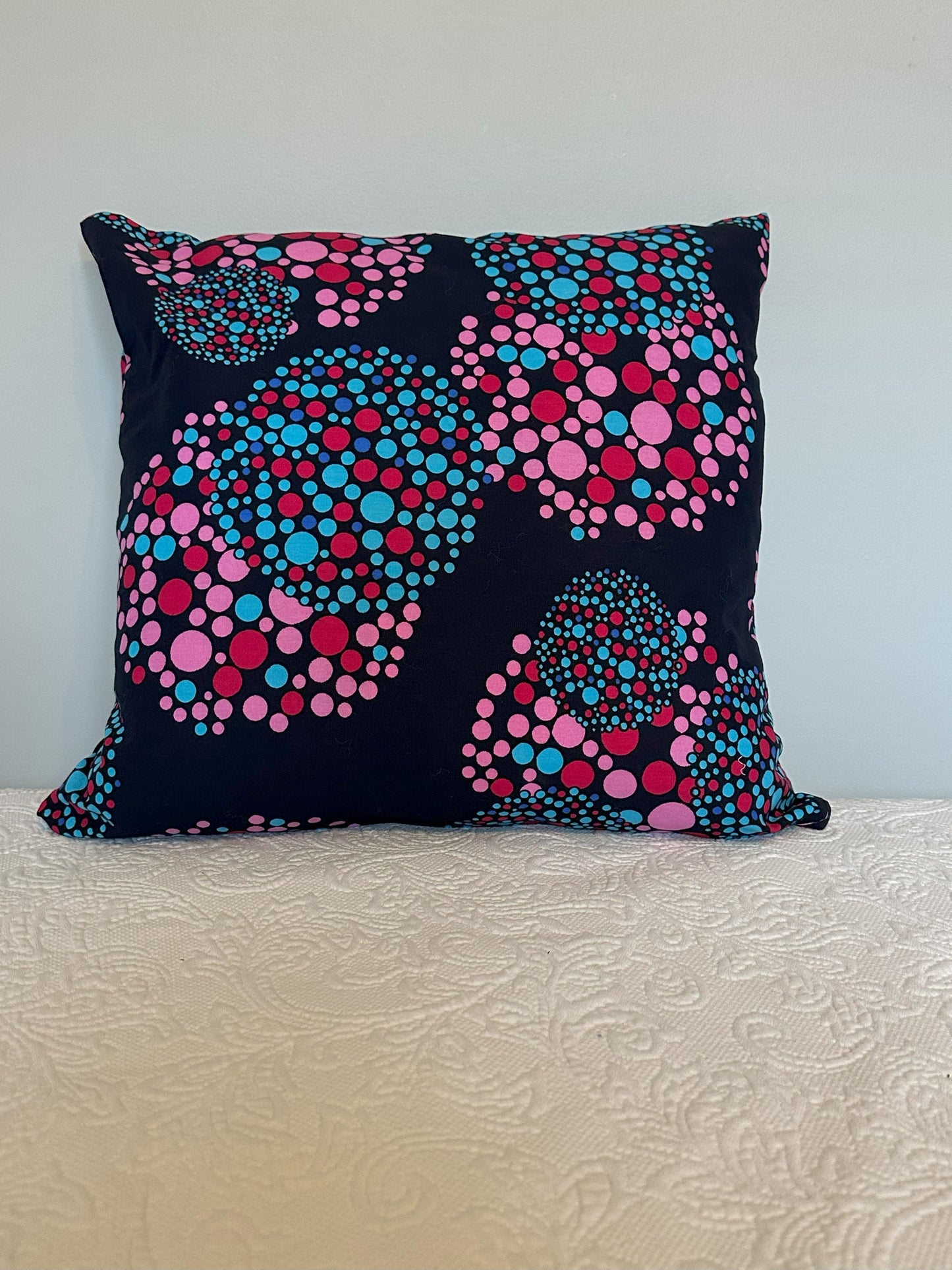 African Wax Fabric Fireworks 18-Inch Square Pillow Cover