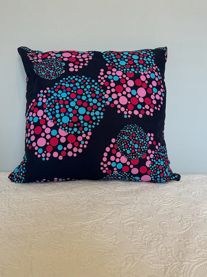 African Wax Fabric Fireworks 18-Inch Square Pillow Cover
