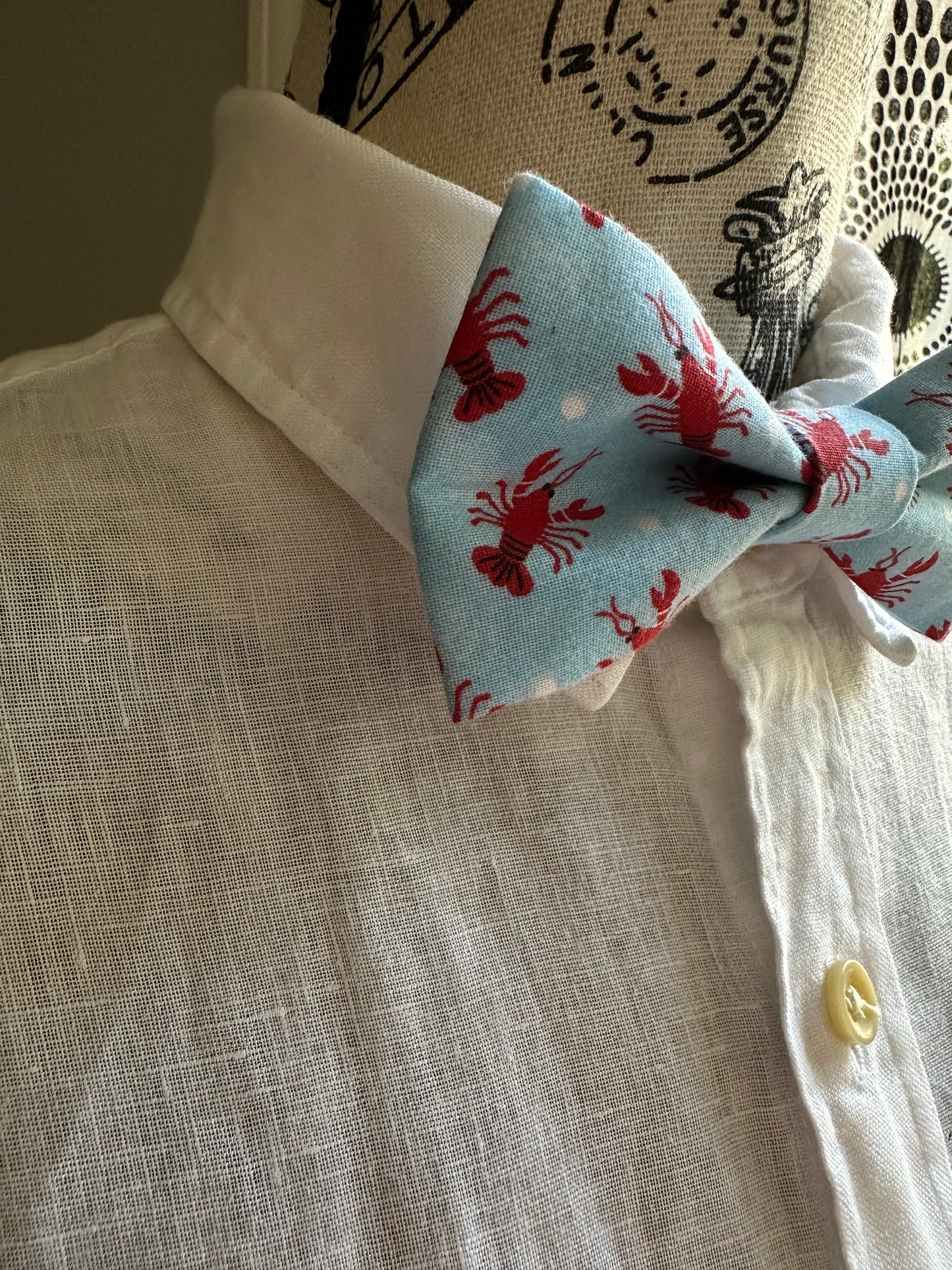 Red Lobster Bow Tie, Pre-Tied on Adjustable Strap