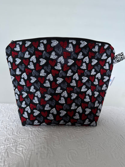 Charming Hearts Cosmetic/Toiletry/Lingerie/Project Bag