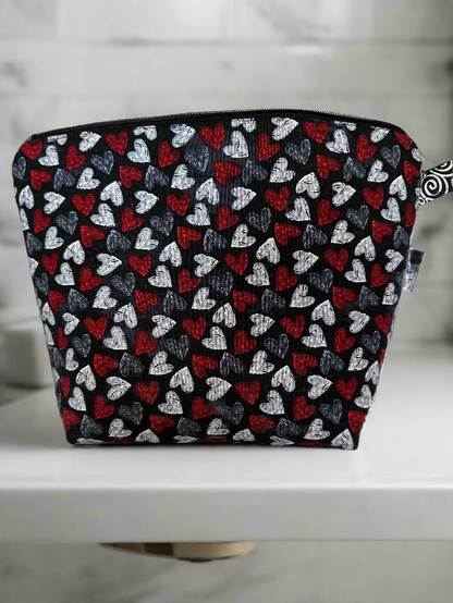 Charming Hearts Cosmetic/Toiletry/Lingerie/Project Bag